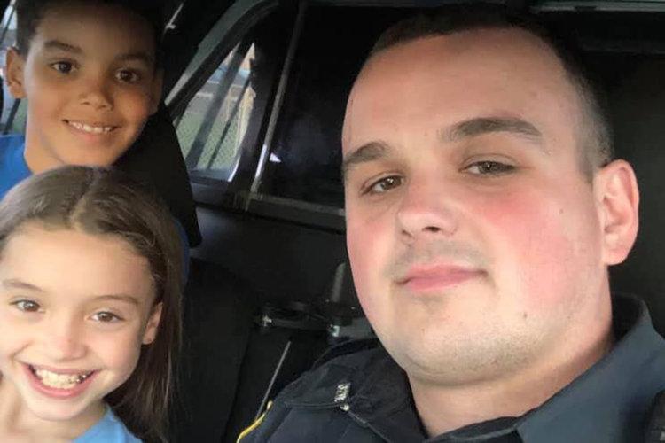 Chance and Skylar pictured here with Officer Kirby