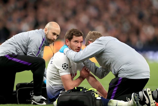 Tottenham will be without Jan Vertonghen after his injury against Ajax