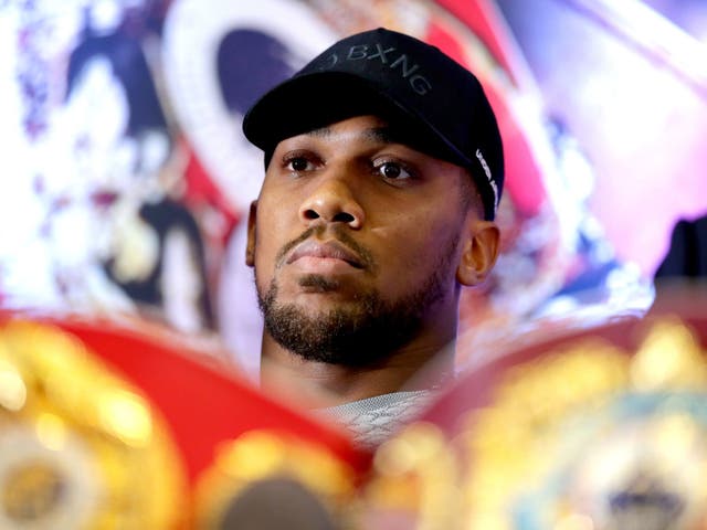 Anthony Joshua during the press conference