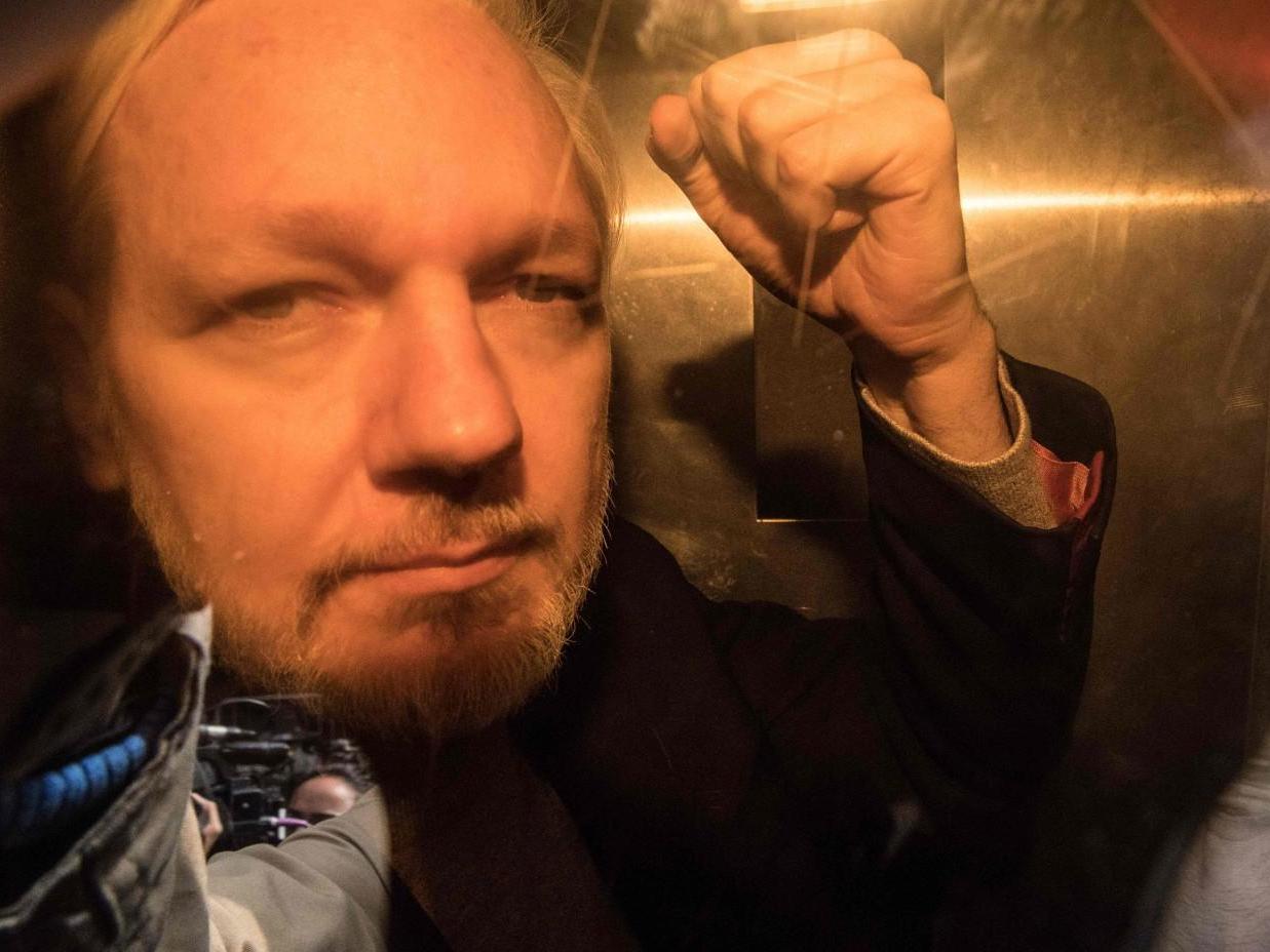Julian Assange after his initial arrest