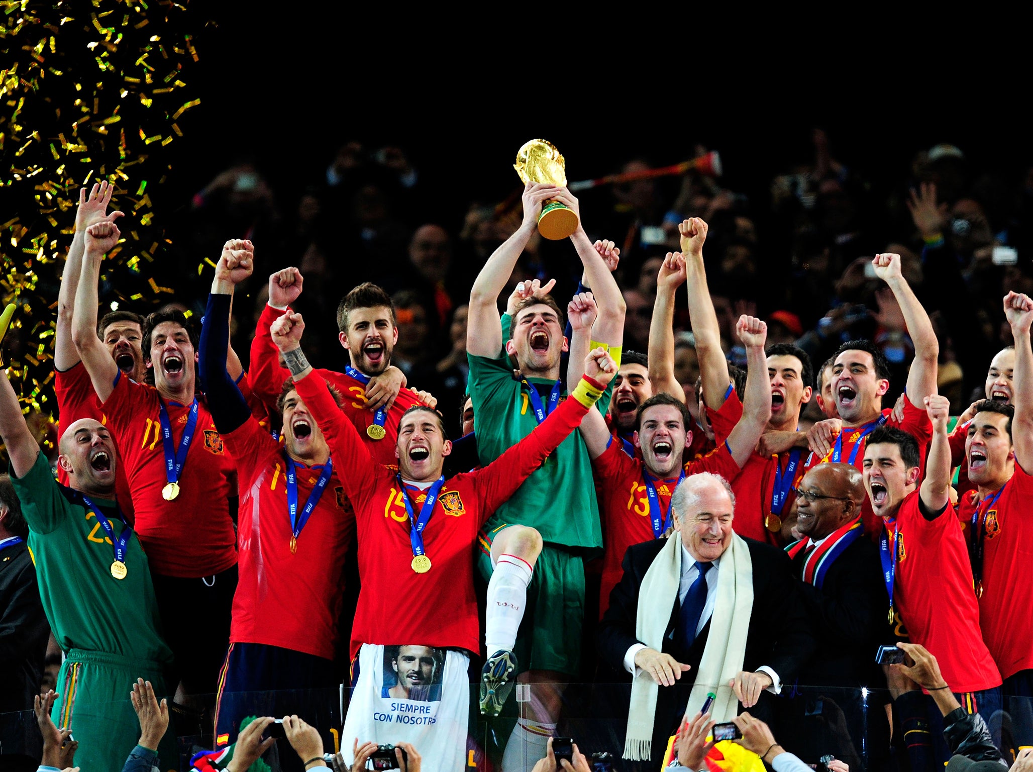 Casillas captained Spain to World Cup glory in 2010