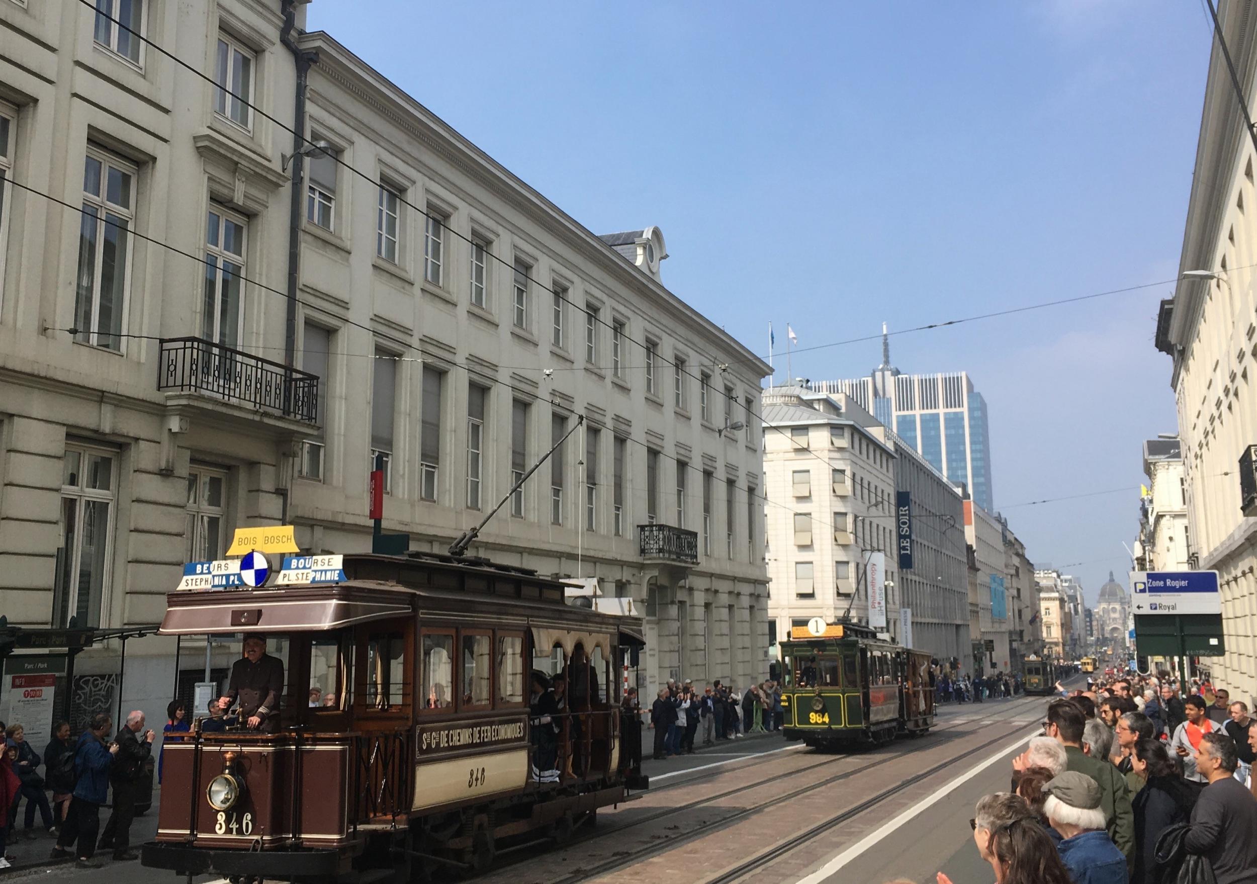 Brussels laid on a parade of around 40 historic trams today, to celebrate its "tramiversary"