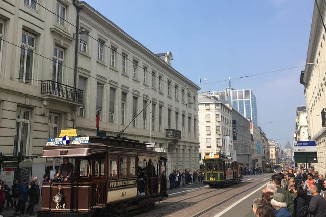 Brussels laid on a parade of around 40 historic trams today, to celebrate its "tramiversary"