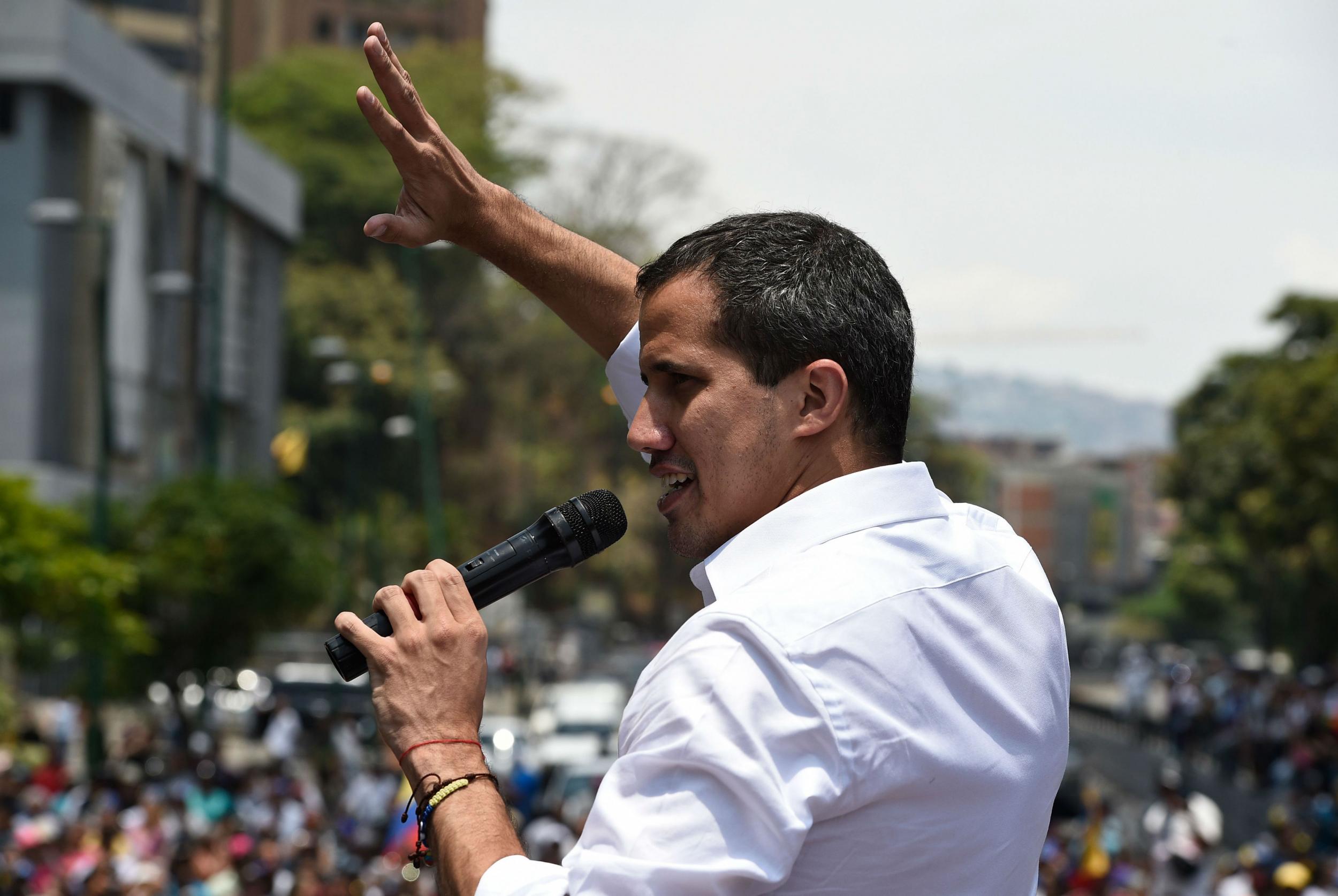 Opposition leader Juan Guaido told supporters: ‘We have to remain in the streets’