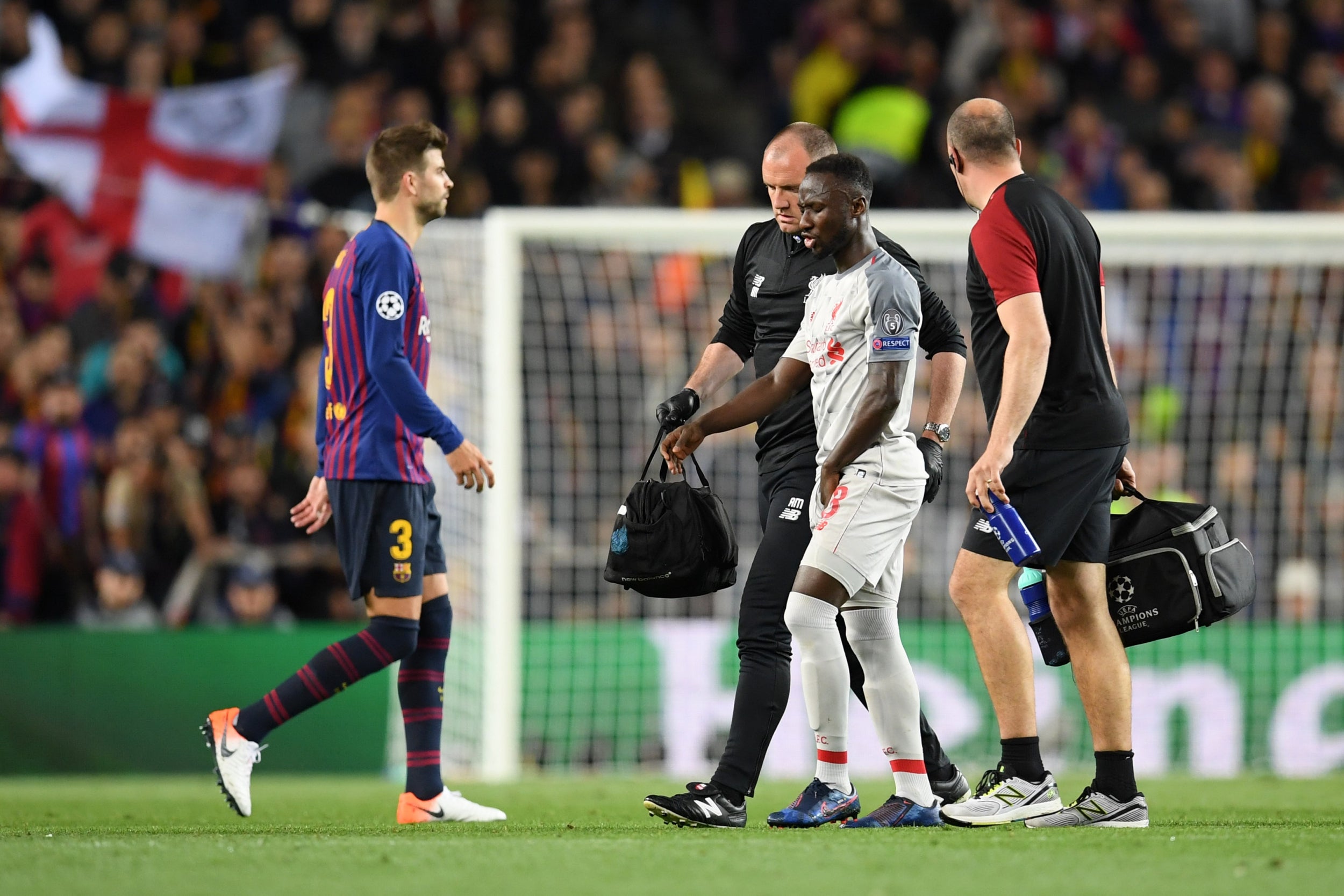 Liverpool will be without Naby Keita after he tore a muscle in his groin during the defeat to Barcelona