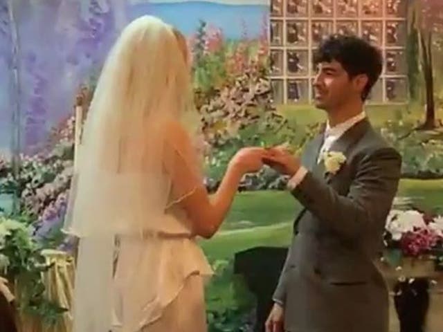 Sophie Turner and Joe Jonas exchange vows in a live video shared by Diplo on Instagram