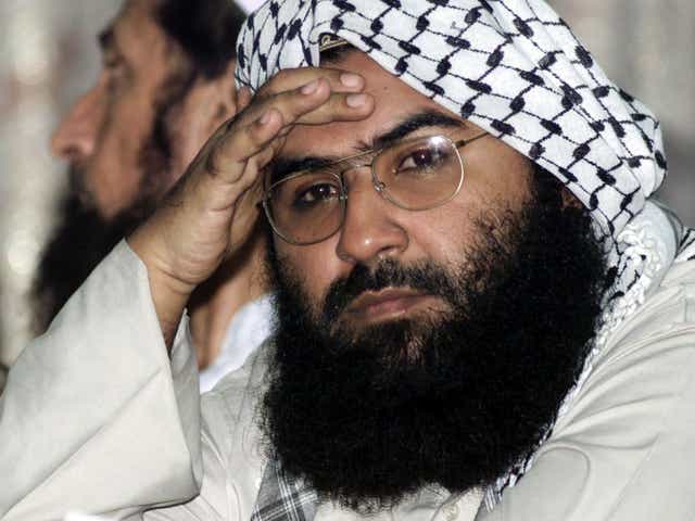 File image: Masood Azhar, head of Pakistan’s militant Jaish-e-Mohammed group, seen here attending a pro-Taliban conference in Islamabad