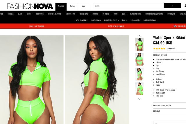 Fashion Nova swimsuit has cancer warning (Fashion Nova)