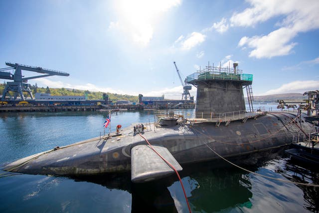 HMS Vigilant at HM Naval Base Clyde, Faslane, which carries the UK's Trident nuclear deterrent