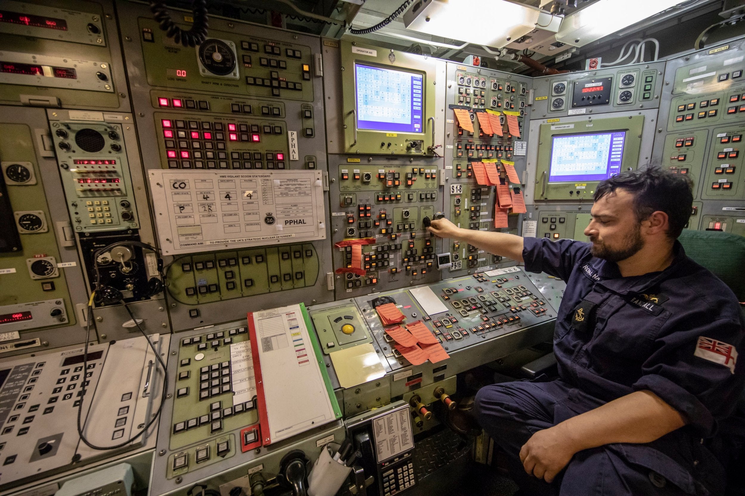 Lead engineer technician Chris Randall of HMS Vigilant