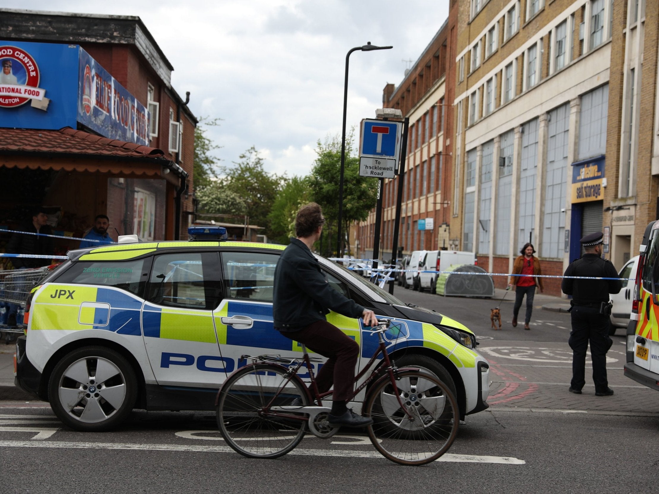 A police cordon in Hackney, east London, where a 15-year-old boy was stabbed to death on 1 May