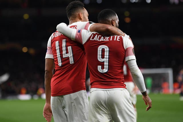 Pierre-Emerick Aubameyang and Alexandre Lacazette fired Arsenal to their first victory in four games on Thursday