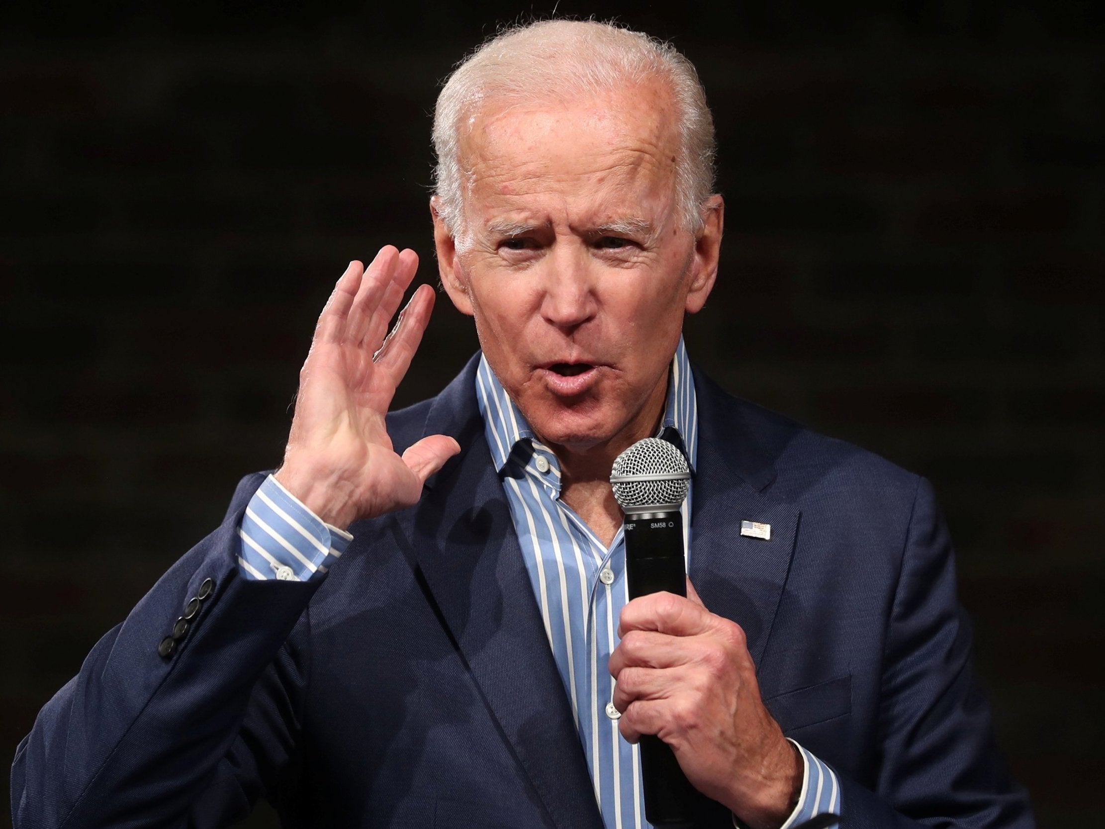 Mr Biden takes aim at the 'current vice president' for using religious freedom as 'a way to license discrimination broad areas and denying LGBT+ basic rights'