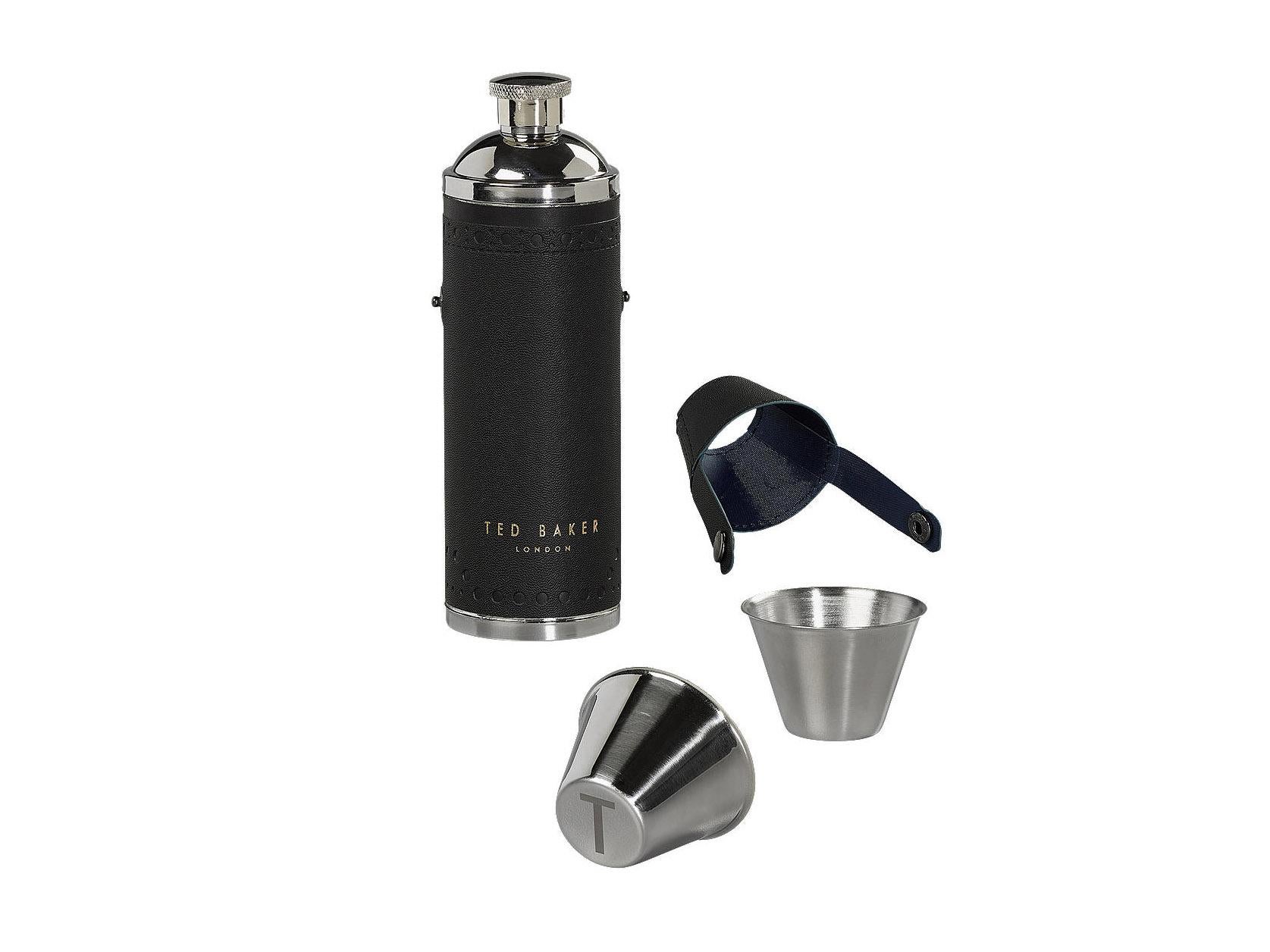 Hip Flask 8oz Brush Stainless Steel/& Leather Effect Alcohol Drink Black Pick