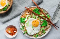 Wok fried tenderstem broccoli kimchi bokumbap, recipe