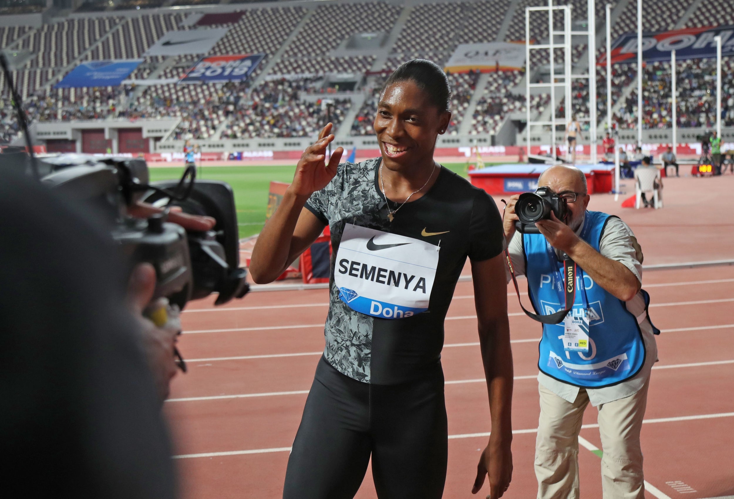 Semenya smiles for the cameras