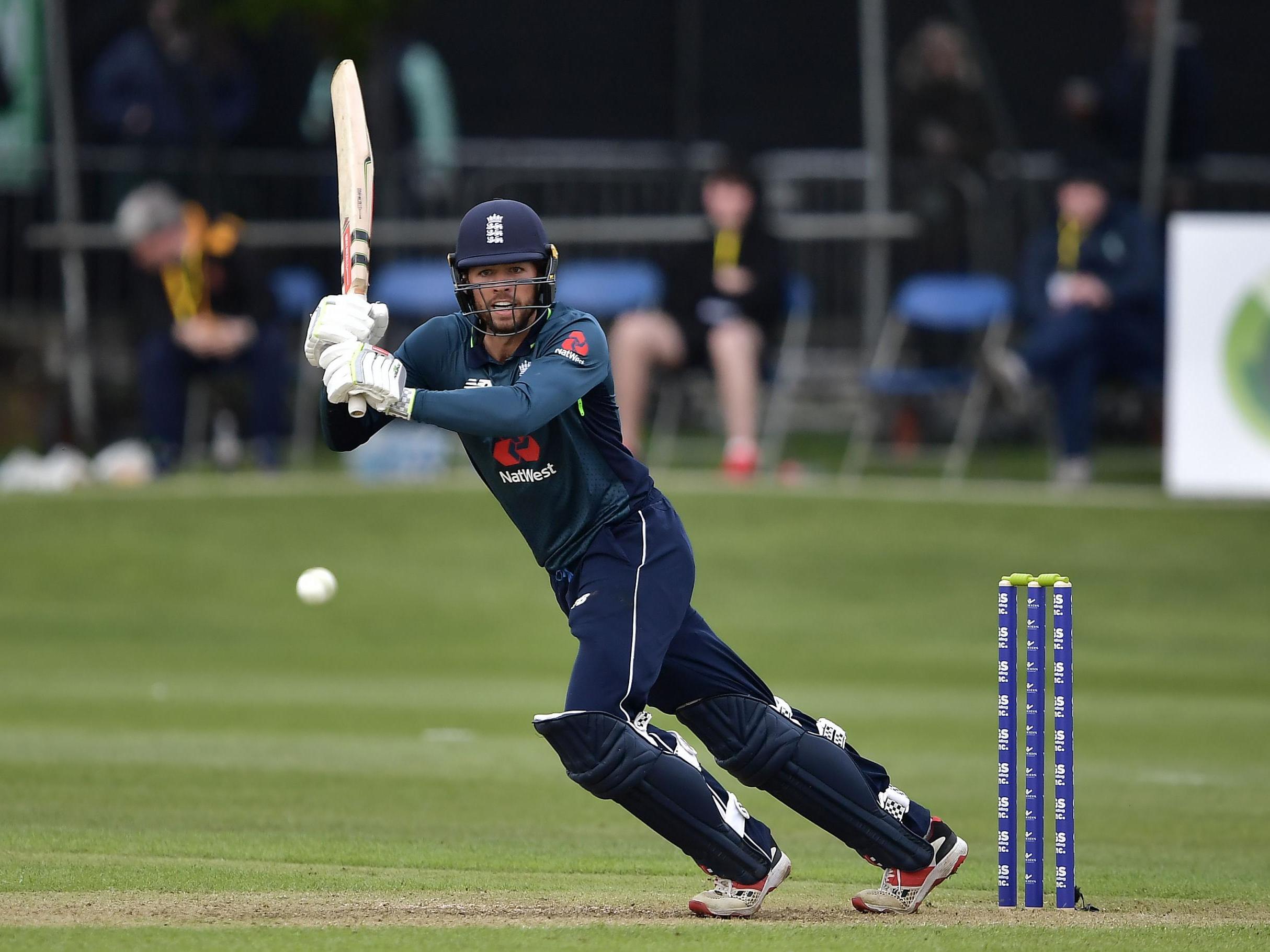 Ben Foakes plays a shot for England