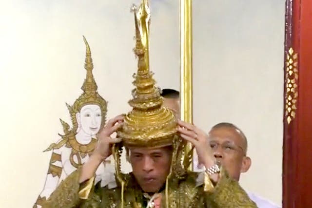 Thailand's King Maha Vajiralongkorn is crowned during his coronation in Bangkok as part of three-day ceremony