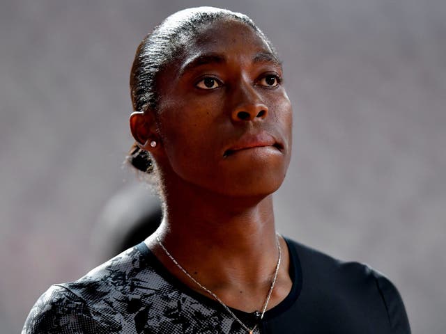 Caster Semenya of South Africa competes in the women's 800m race