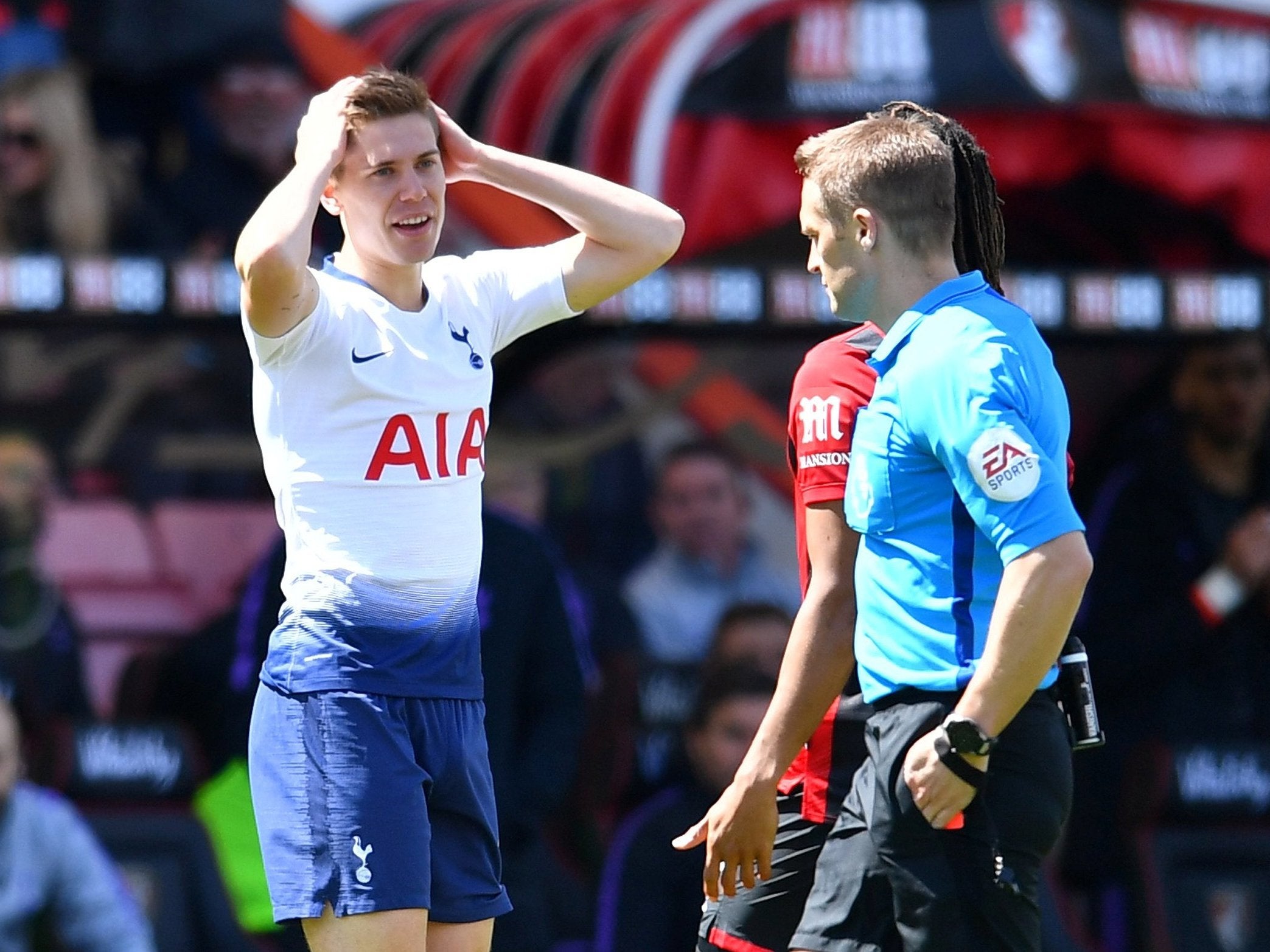 Foyth was sent off almost as soon as he came on