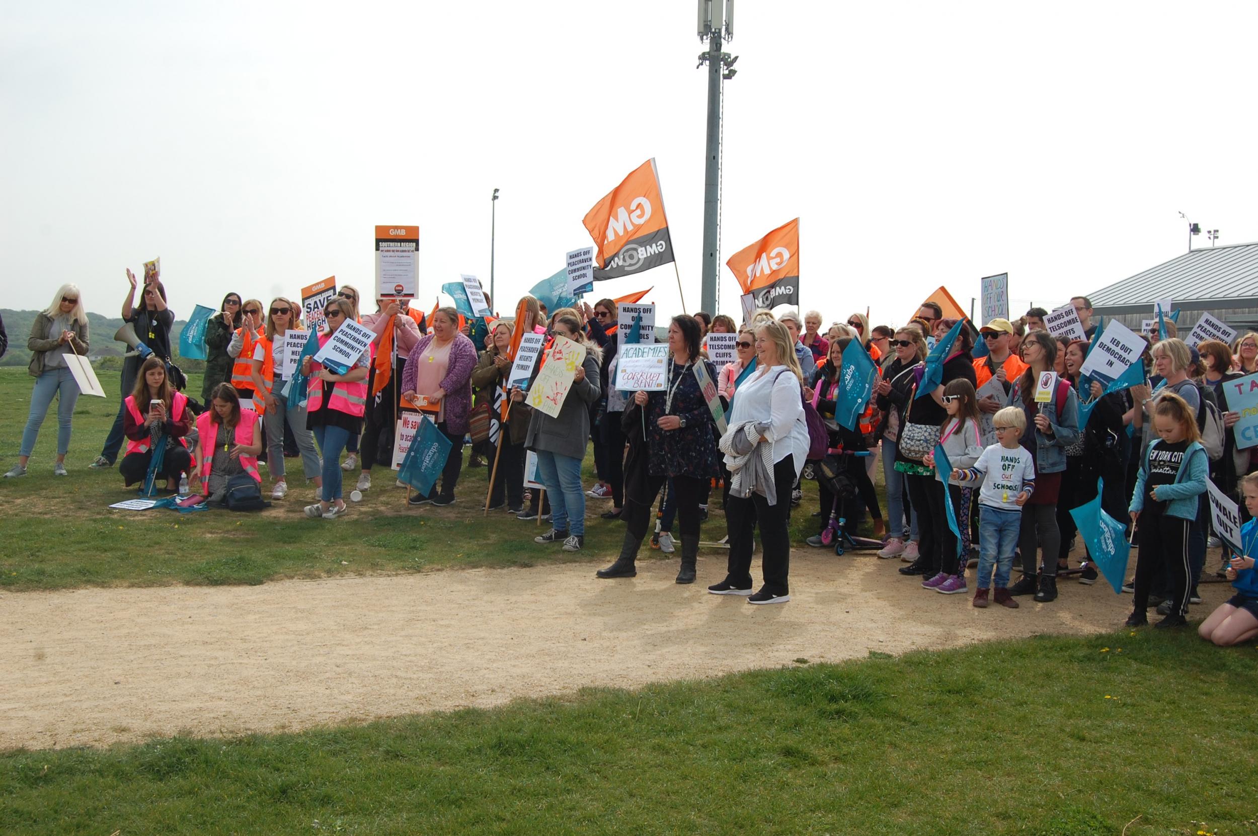 Parents, children and teachers took part in a day of action in Peacehaven