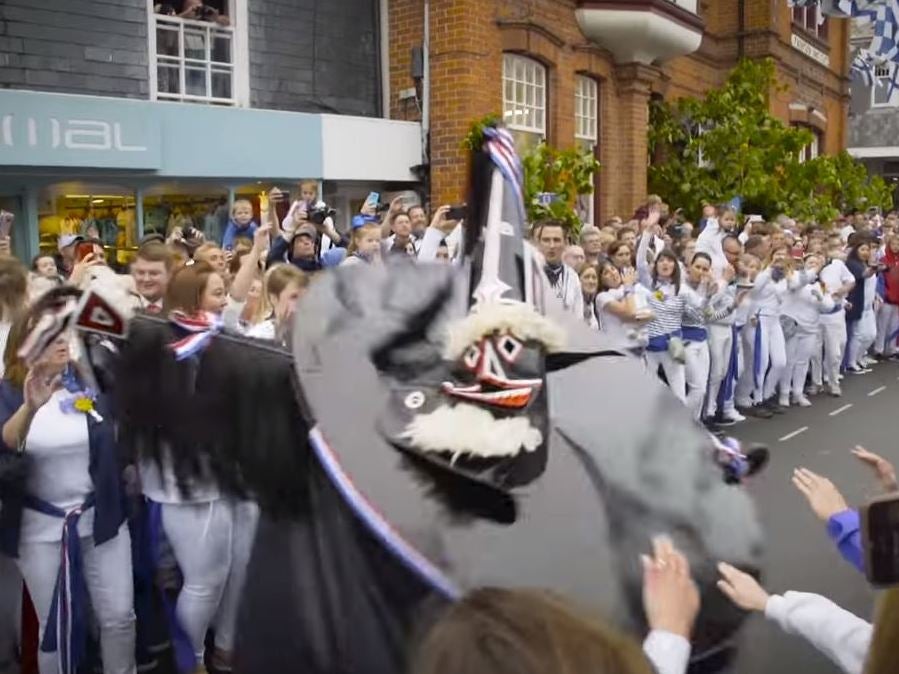 The Obby Oss event takes place each year on May Day