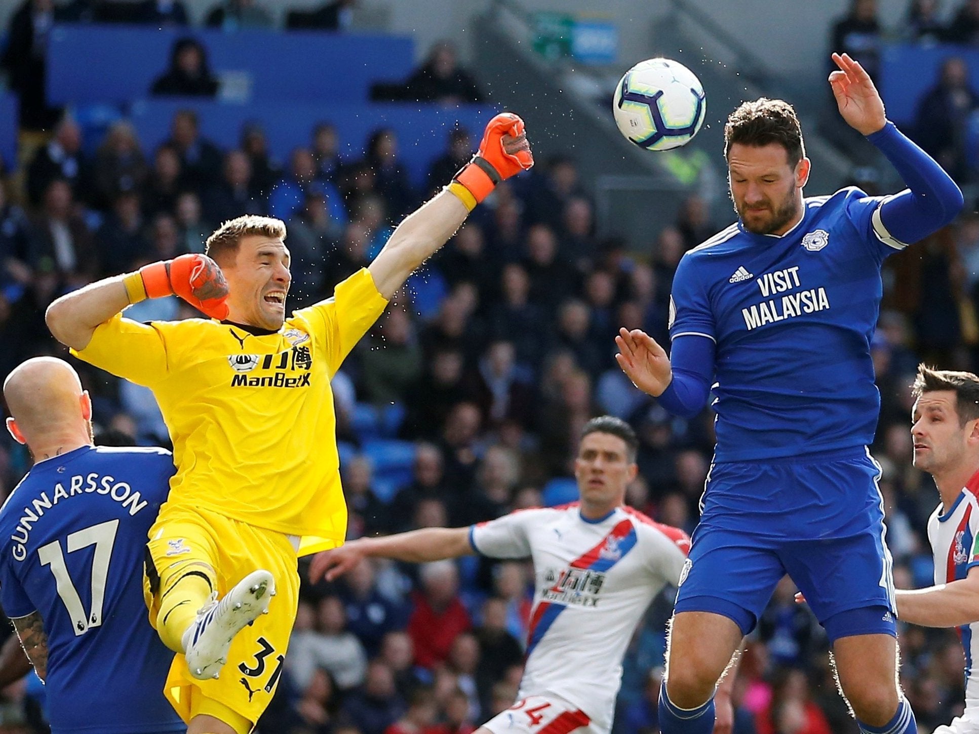 Cardiff captain Sean Morrison (right) was unable to guide his side to Premier League safety