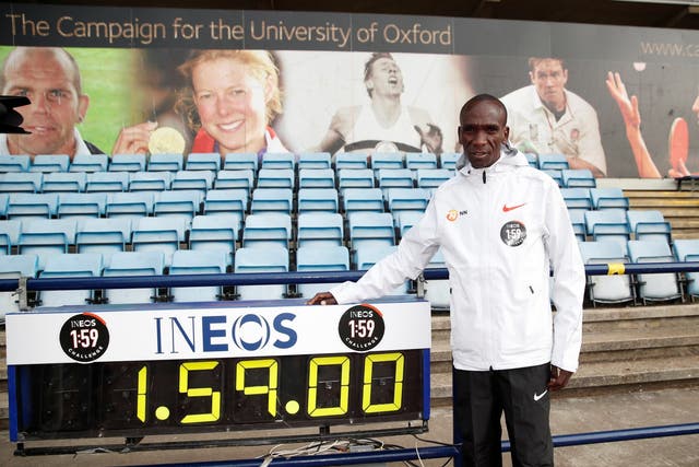 Eliud Kipchoge will attempt to break the two-hour barrier