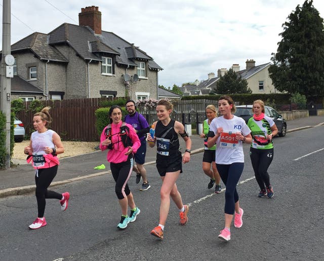 Runners taking part in the Belfast City Marathon