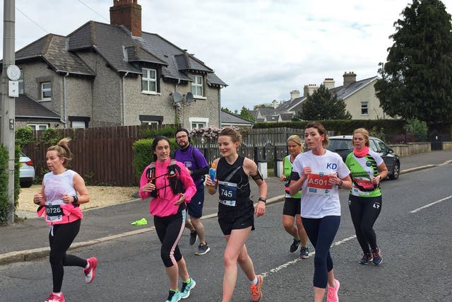 Runners taking part in the Belfast City Marathon