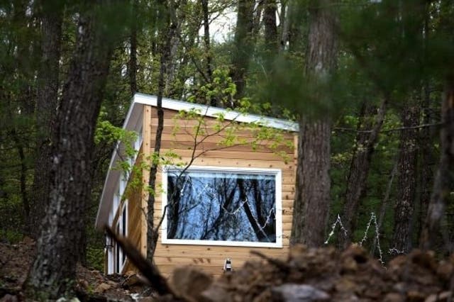 A tiny house in the woods at Lost River Vacations, a retreat launched by three deaf business owners, all graduates of Gallaudet University