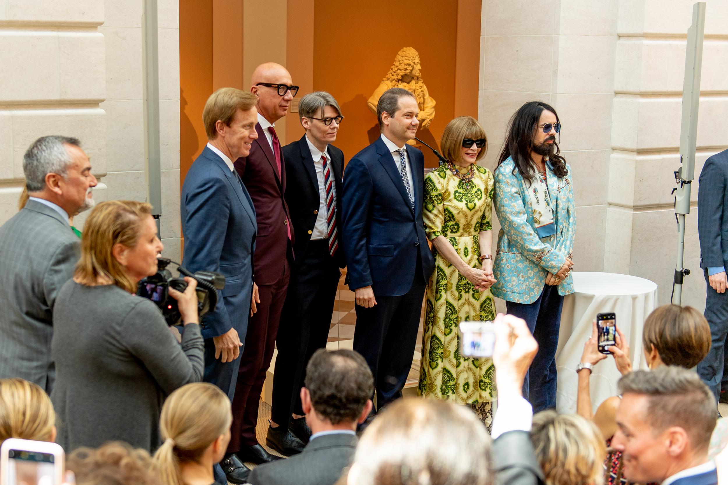 Andrew Bolton, the Costume Institute’s head curator, Anna Wintour, who chairs the Met Gala, and Alessandro Michele, Gucci’s creative director, were all present to introduce the exhibit to the press on Monday, 6 May.