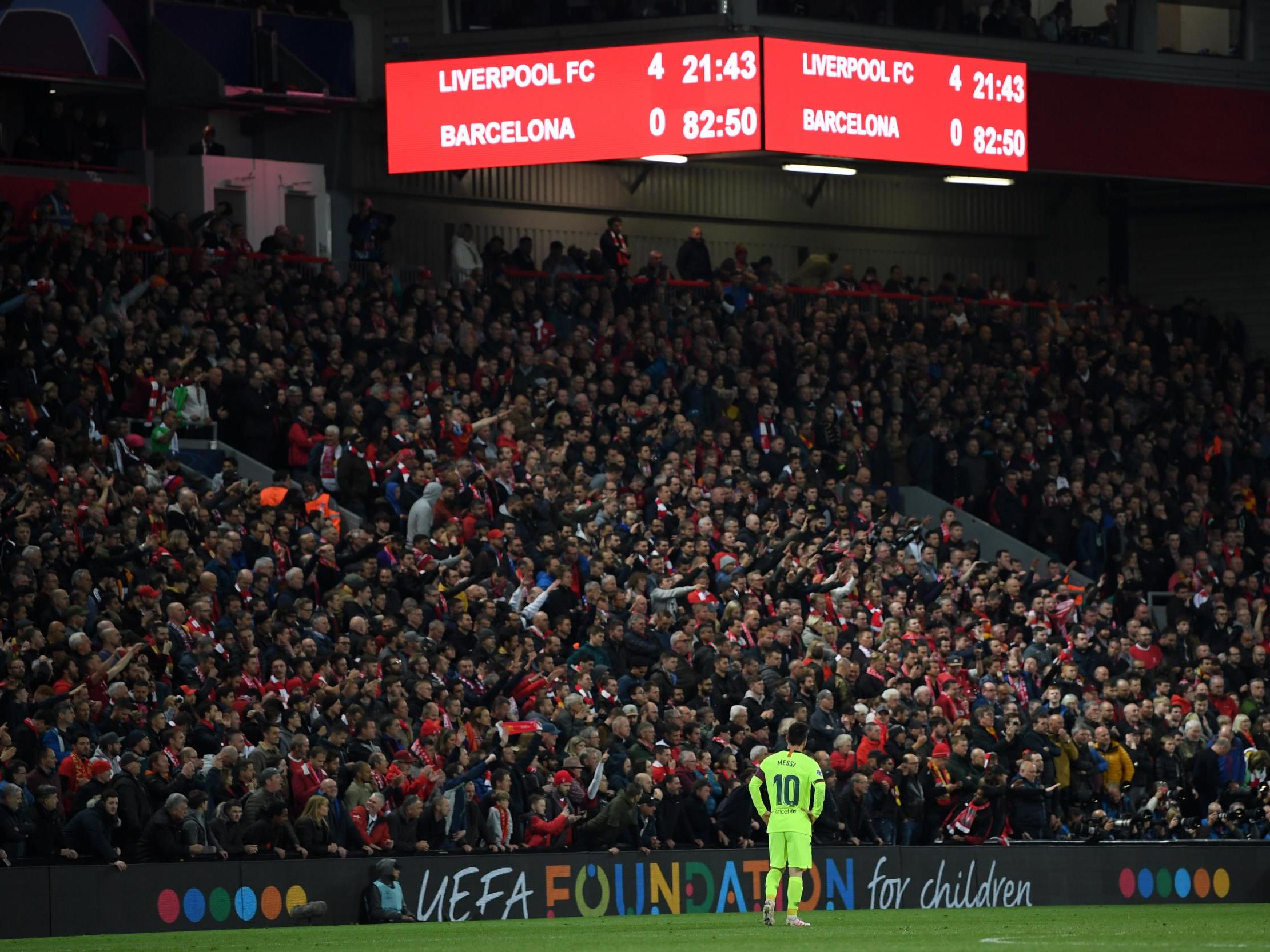 Lionel Messi looks on in the closing minutes of the match