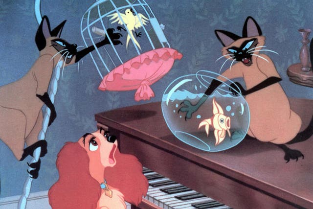 The Siamese cats portrayed in Lady and the Tramp are infamous for playing to racist stereotypes