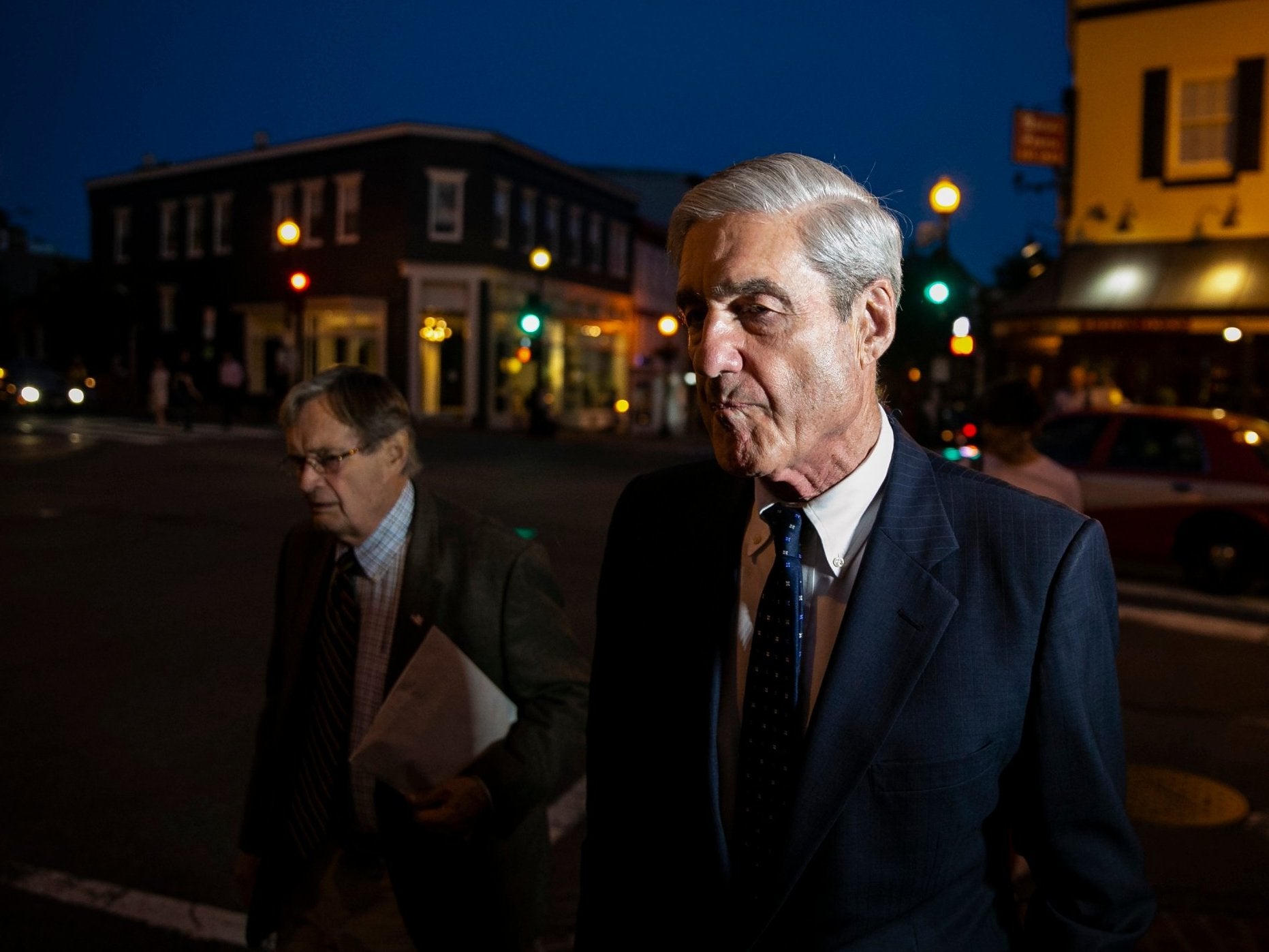 Special counsel Robert Mueller departs dinner at Martin's Tavern in Georgetown