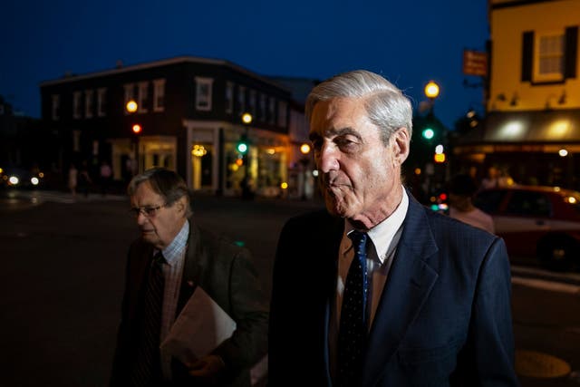Special counsel Robert Mueller departs dinner at Martin's Tavern in Georgetown