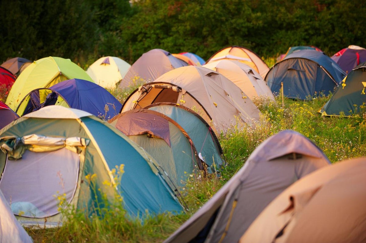 heel veel Denken vieren Festivals say single-use tents should be banned to reduce plastic waste |  The Independent | The Independent