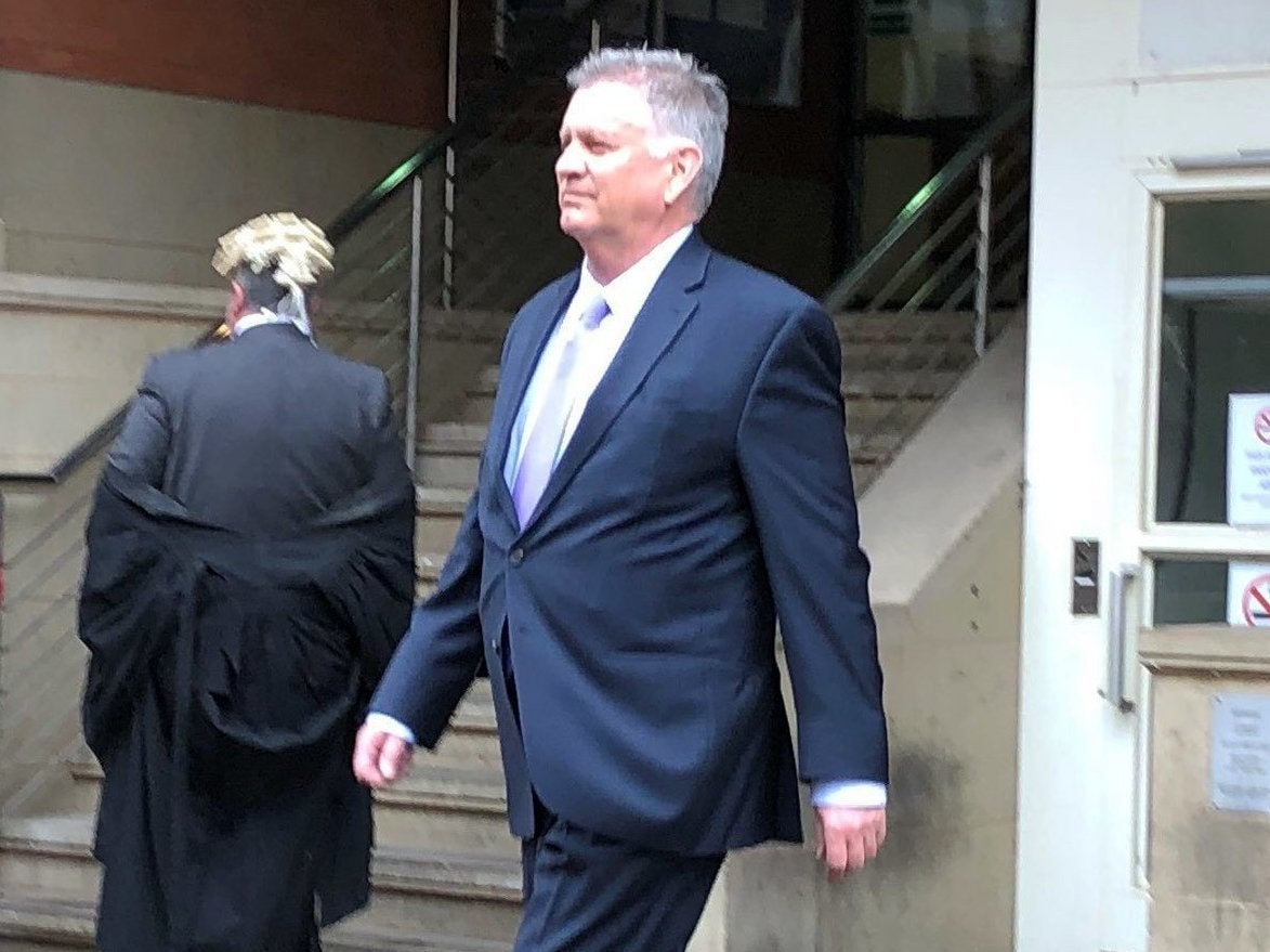 American Airlines pilot David Copeland, 63, leaves Minshull Street Crown Court in Manchester after he was spared jail 8 May 2019.