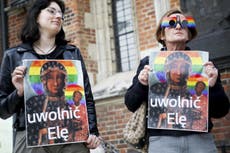 Woman who added rainbow halos to Jesus icon could be jailed