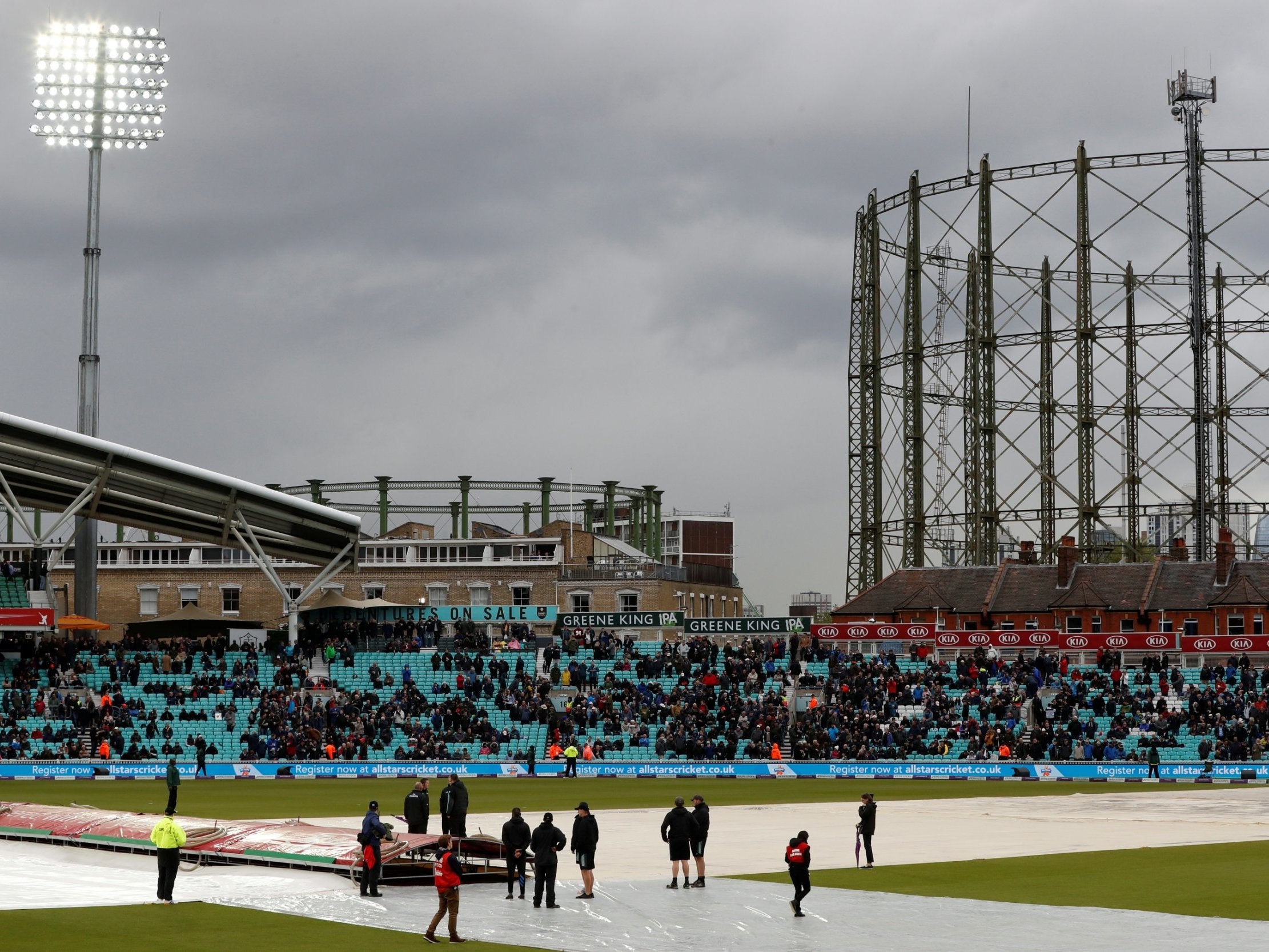 Play was stopped due to rain