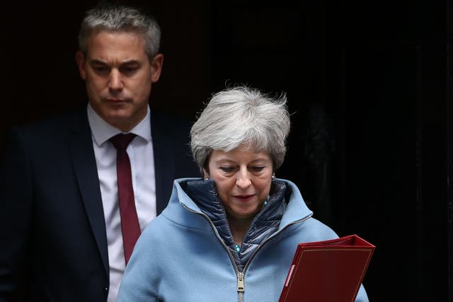 Stephen Barclay and Theresa May leaving Downing Street