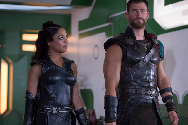 Valkyrie and Thor in 'Thor: Ragnarok'