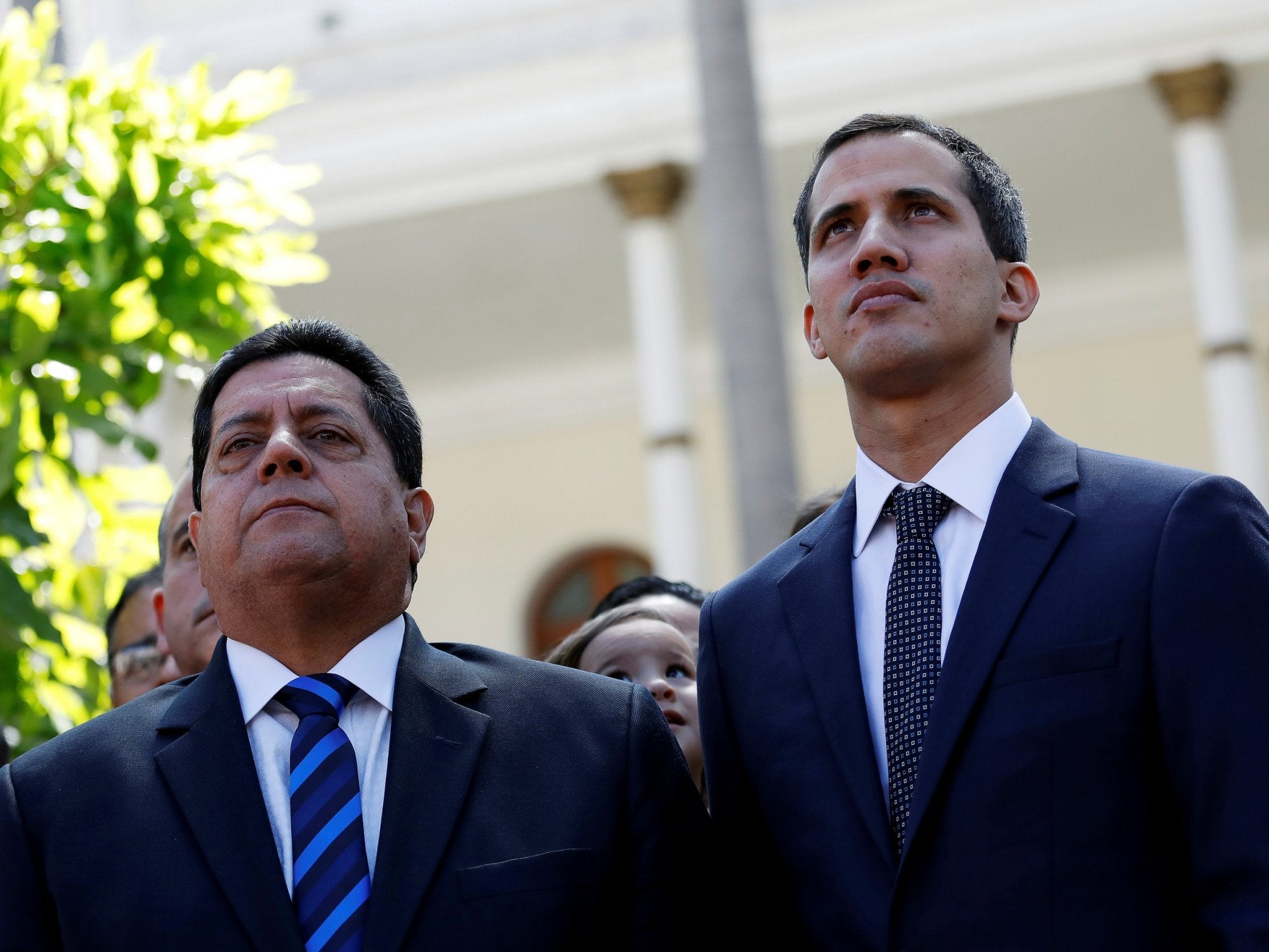 Juan Guaido (right) with Edgar Zambrano (Reuters)
