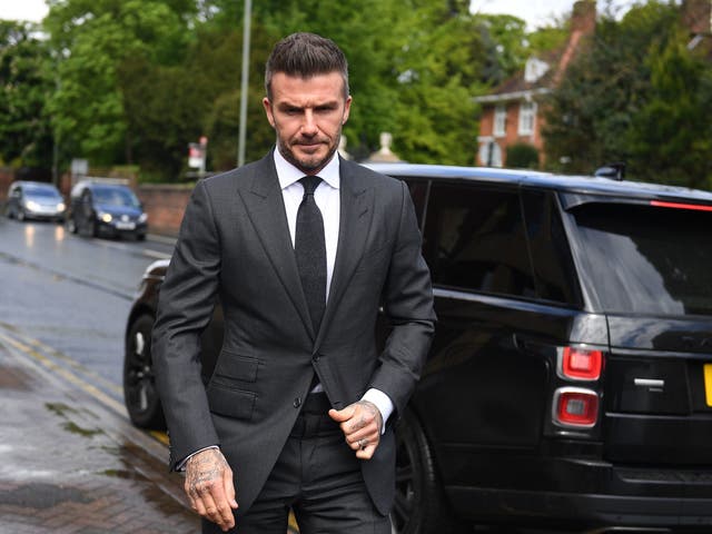 David Beckham arriving at Bromley Magistrates Court