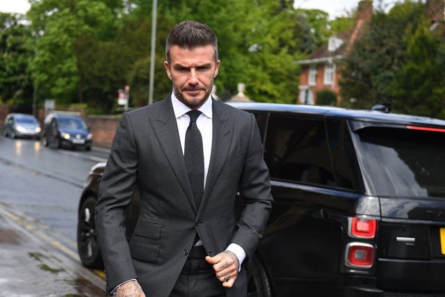 David Beckham arriving at Bromley Magistrates Court