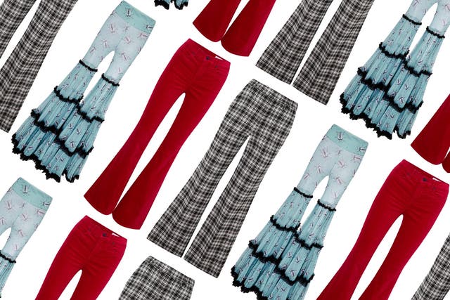 Worried you can't rock a pair of flares? Our roundup will make you think again, with a range of styles from high-waisted jeans to low-rise faux leather trousers