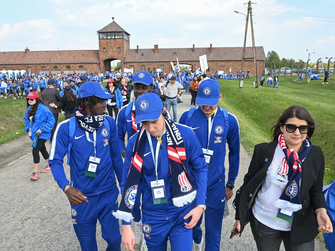 The delegation visits Auschwitz