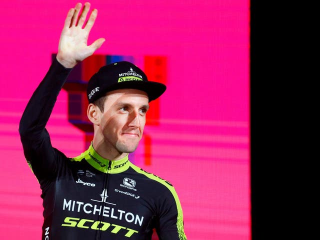 Simon Yates introduces himself at the Giro d'Italia pre-race presentation
