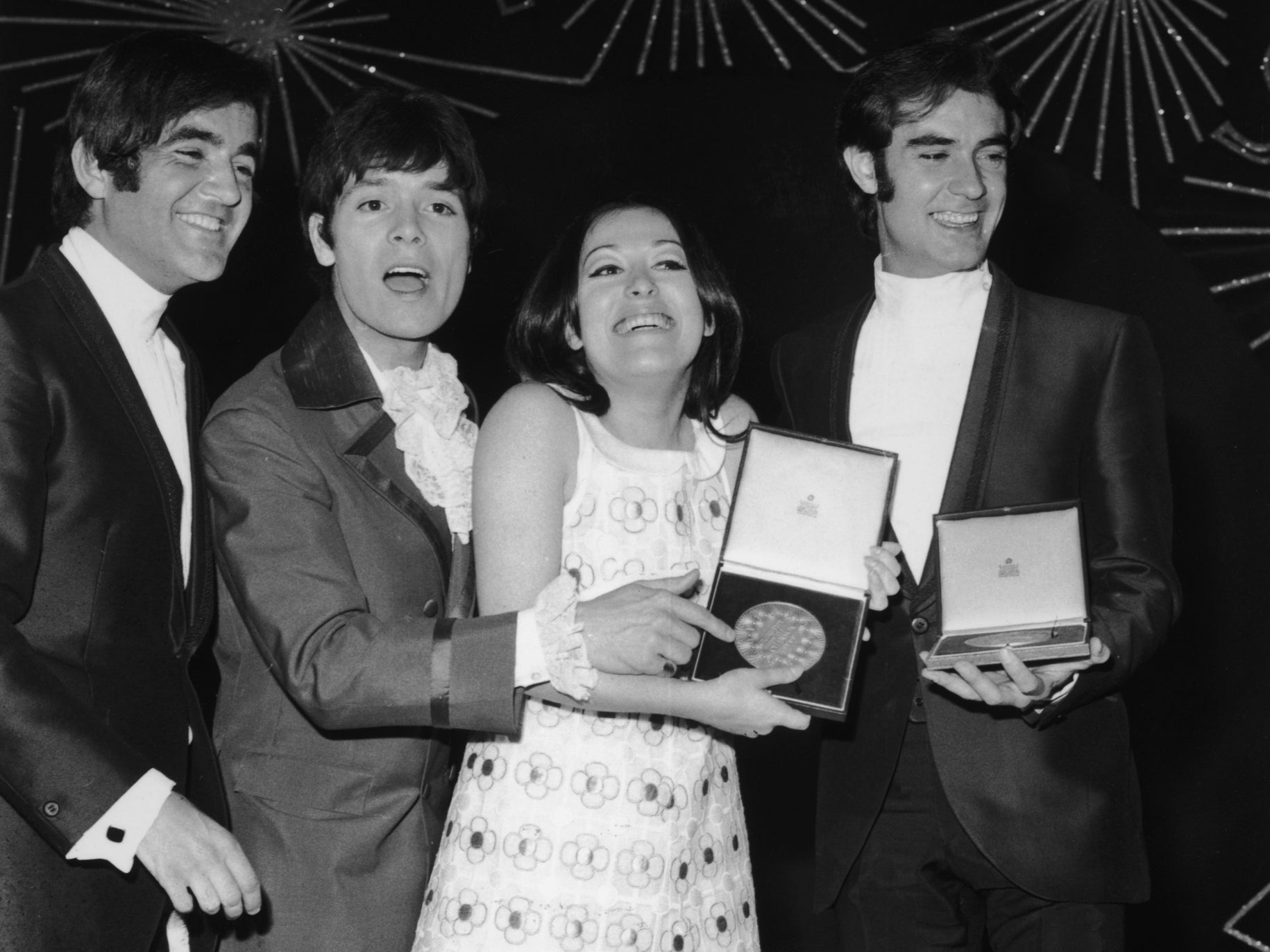 Maissel?is congratulated by runner-up Cliff Richard in 1968