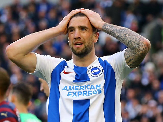 Brighton & Hove Albion's Shane Duffy rues a missed chance